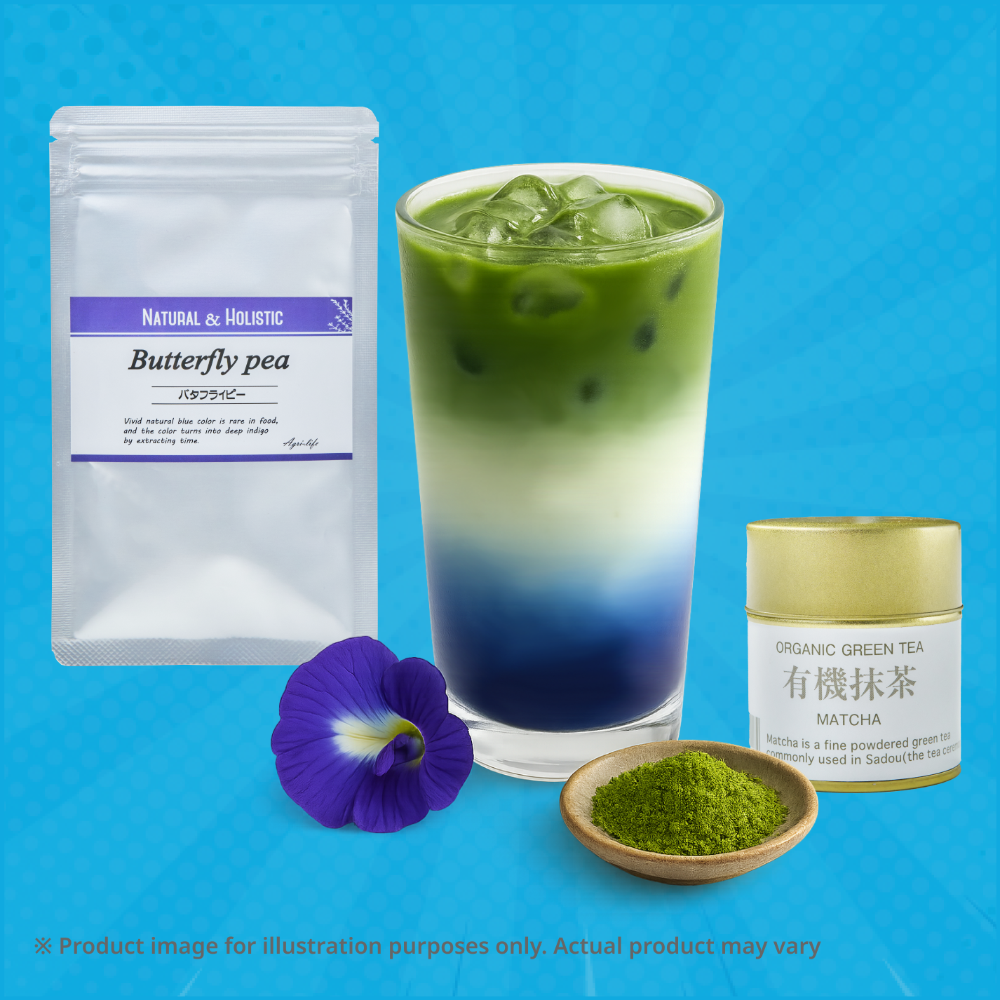 Matcha × Butterfly Pea